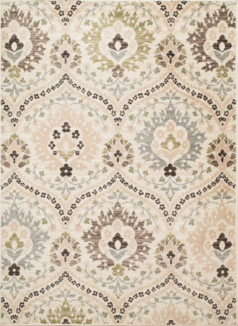 Rugs Discount Area Rugs - 63" x 86" x 0.3" Cream Olefin Area Rug HomeRoots