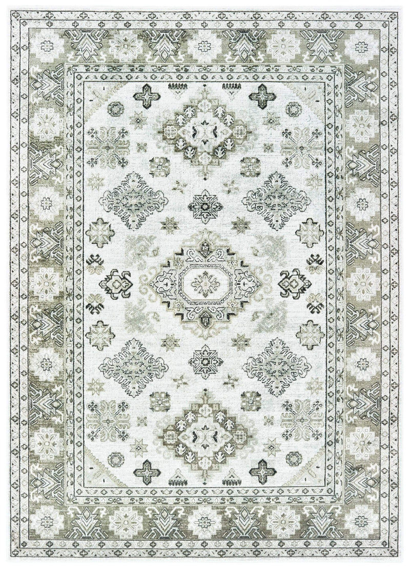 Rugs Discount Area Rugs - 90" x 114" x 0.13" Cream Viscose Area Rug HomeRoots