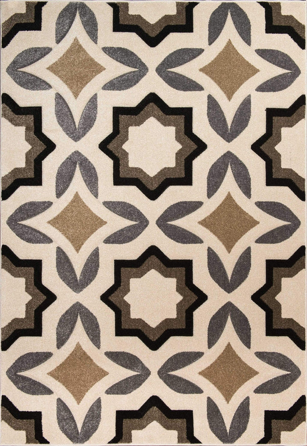 Rugs Discount Area Rugs 94" x 134" x 0.5" Cream Polypropylene Oversize Rug 1511 HomeRoots