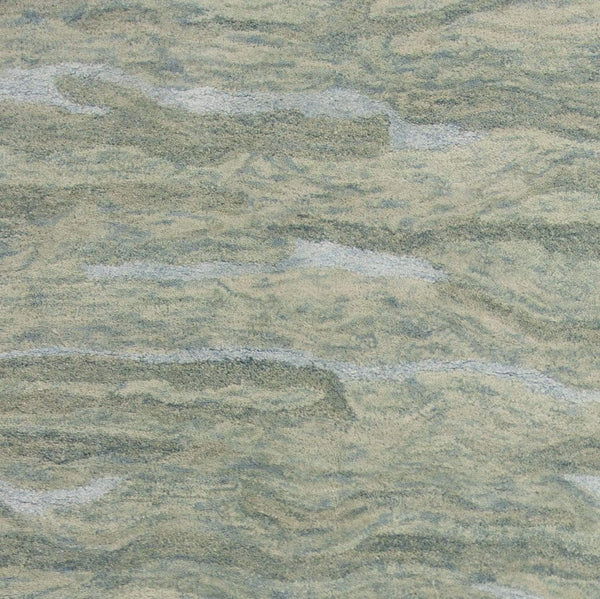 Rugs Discount Rugs - 102" X 138" X 0.'5" Seafoam Wool / Viscose Rug HomeRoots