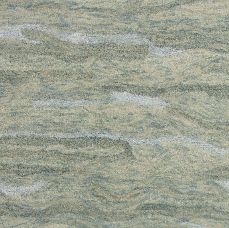 Rugs Discount Rugs - 102" X 138" X 0.'5" Seafoam Wool / Viscose Rug HomeRoots