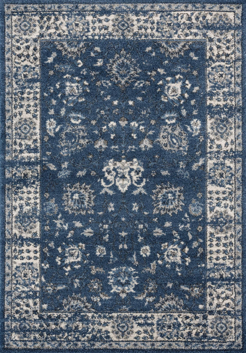 Rugs Discount Rugs 22" x 86" x 0.5" Midnight Blue Polypropylene Runner Rug 2028 HomeRoots