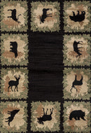 Rugs Discount Rugs 23" x 86" x 0.4" Black Polypropylene Runner Rug 1929 HomeRoots