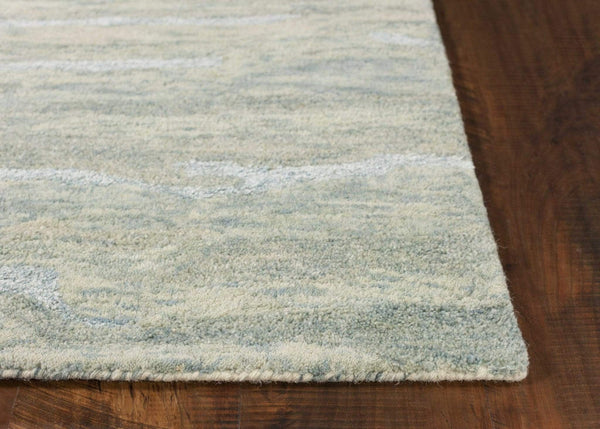 Rugs Discount Rugs - 39" X 63" X 0.'5" Seafoam Wool / Viscose Rug HomeRoots