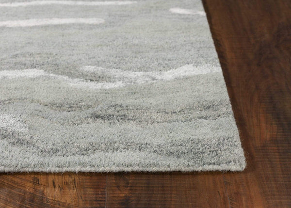 Rugs Discount Rugs - 39" X 63" X 0.'5" Slate Wool / Viscose Rug HomeRoots