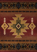 Rugs Discount Rugs 47" x 63" x 0.45" Crimson Polypropylene Accent Rug 9264 HomeRoots