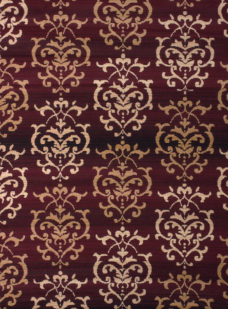 Rugs Discount Rugs 63" x 86" x 0.31" Burgundy Polypropylene Area Rug 8836 HomeRoots