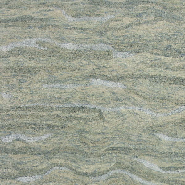 Rugs Discount Rugs - 90" X 114" X 0.'5" Seafoam Wool / Viscose Rug HomeRoots