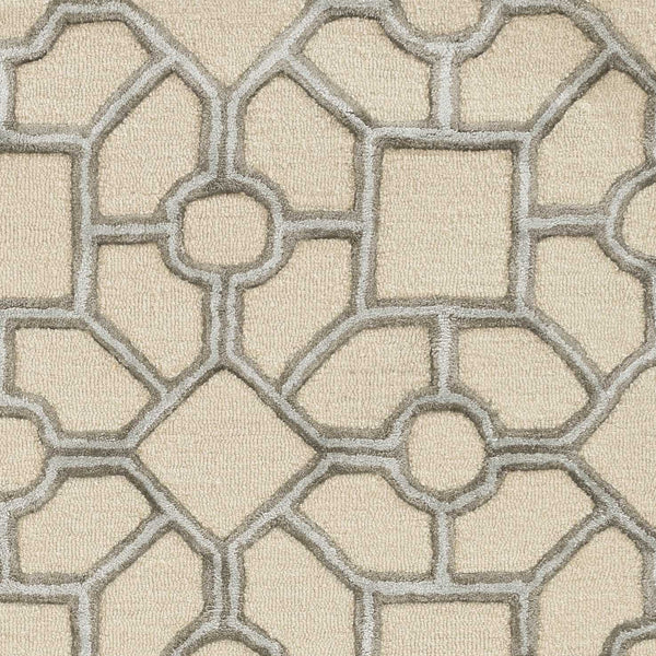 Rugs Dynamic Rugs - 108" X 156" X 0.'5" Beige Wool / Viscose Rug HomeRoots