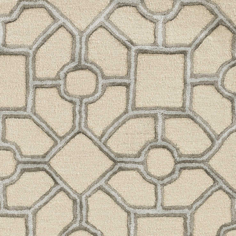 Rugs Dynamic Rugs - 108" X 156" X 0.'5" Beige Wool / Viscose Rug HomeRoots