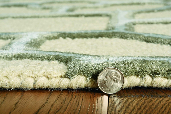 Rugs Dynamic Rugs - 27" X 96" X 0.'5" Beige Wool / Viscose Rug HomeRoots