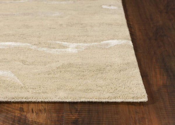 Rugs Dynamic Rugs - 39" X 63" X 0.'5" Beige Wool / Viscose Rug HomeRoots