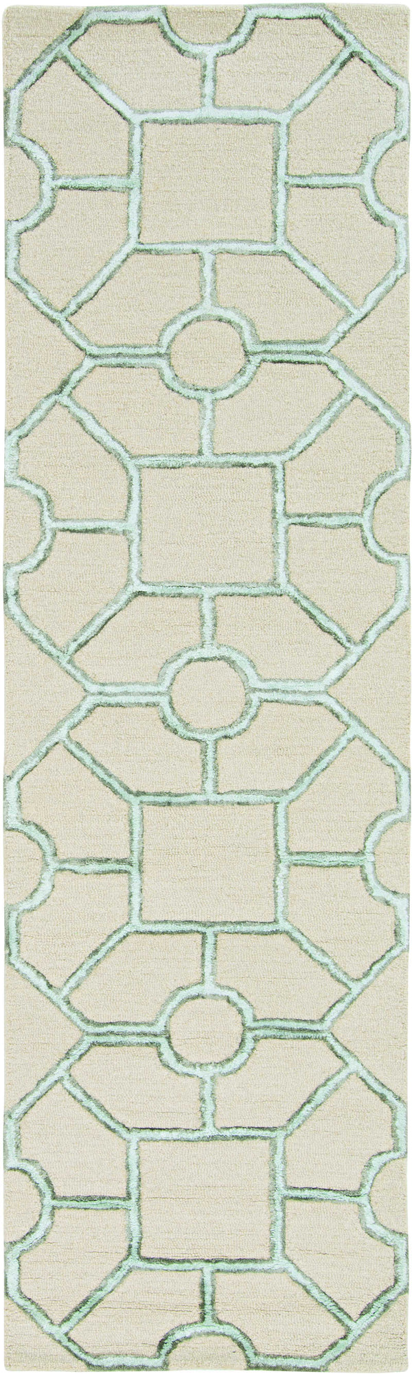Rugs Dynamic Rugs - 96" X 120" X 0.'5" Beige Wool / Viscose Rug HomeRoots