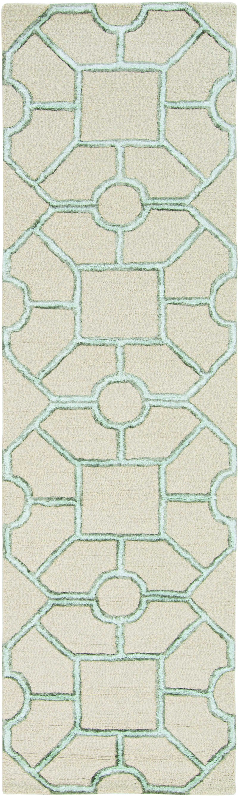 Rugs Dynamic Rugs - 96" X 120" X 0.'5" Beige Wool / Viscose Rug HomeRoots