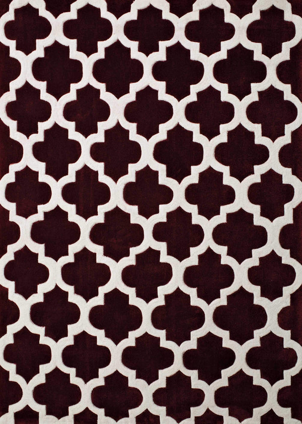 Rugs Entryway Rug - 23" x 86" x 0.46" Burgundy Polyester Runner Rug HomeRoots