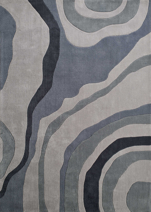 Rugs Entryway Rug - 23" x 86" x 0.46" Grey Polyester Runner Rug HomeRoots