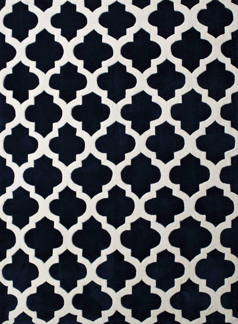 Rugs Entryway Rug - 23" x 86" x 0.46" Navy Polyester Runner Rug HomeRoots