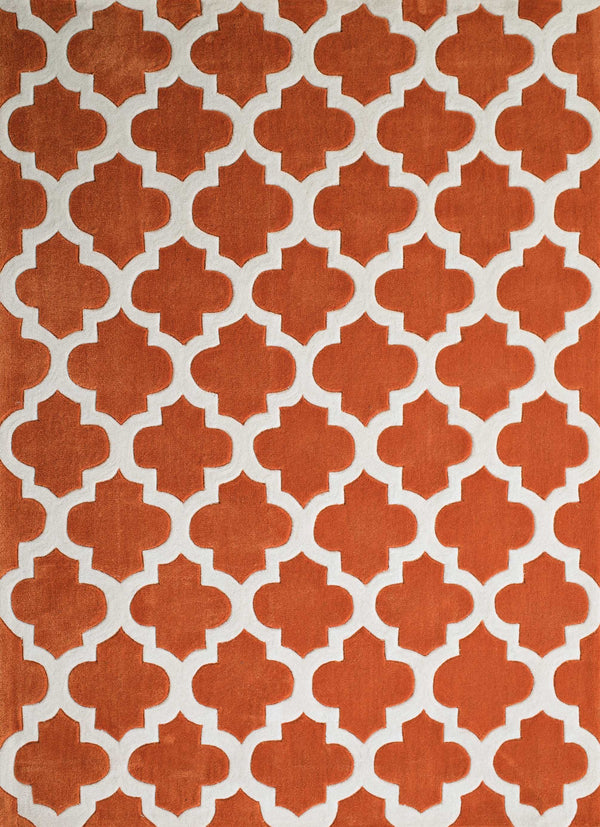 Rugs Entryway Rug - 23" x 86" x 0.46" Terracotta Polyester Runner Rug HomeRoots