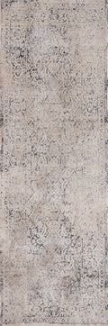 Rugs Entryway Rug - 32" x 96" x 0.2" Bone Polyester Runner Rug HomeRoots