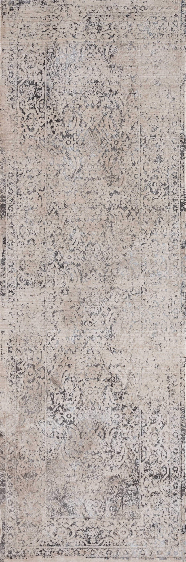 Rugs Entryway Rug - 32" x 96" x 0.2" Bone Polyester Runner Rug HomeRoots