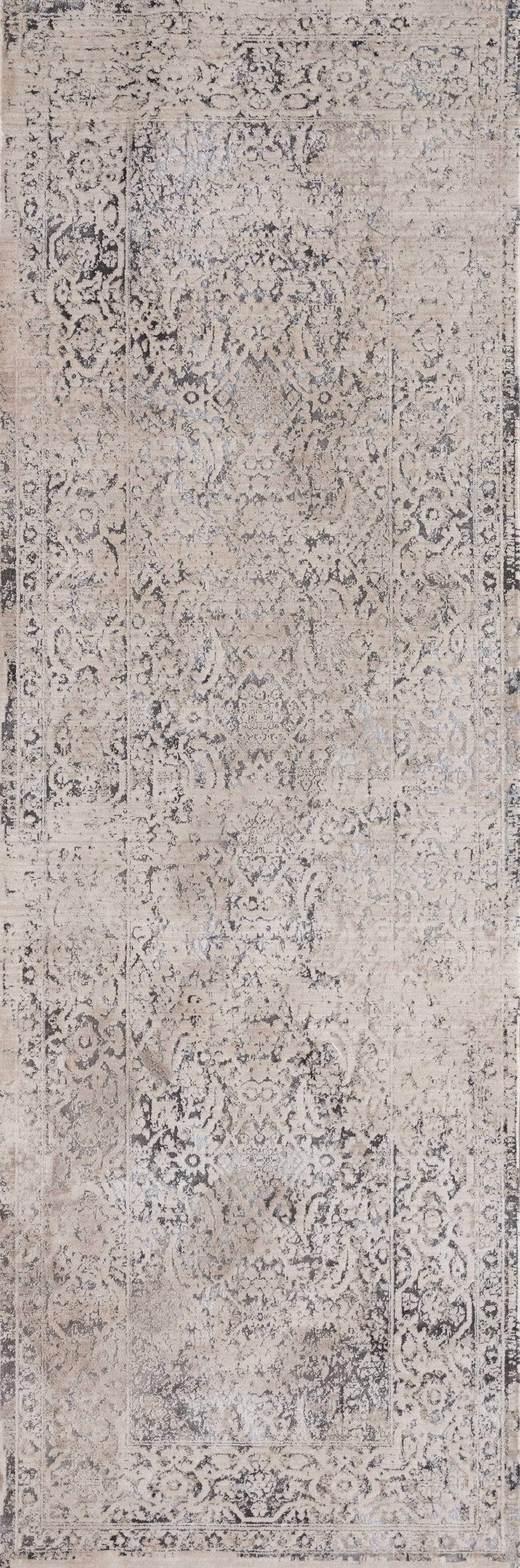 Rugs Entryway Rug - 32" x 96" x 0.2" Bone Polyester Runner Rug HomeRoots