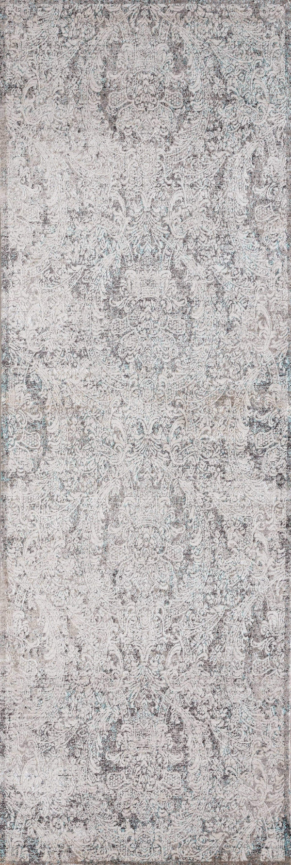 Rugs Entryway Rug - 32" x 96" x 0.2" Turquoise Polyester Runner Rug HomeRoots