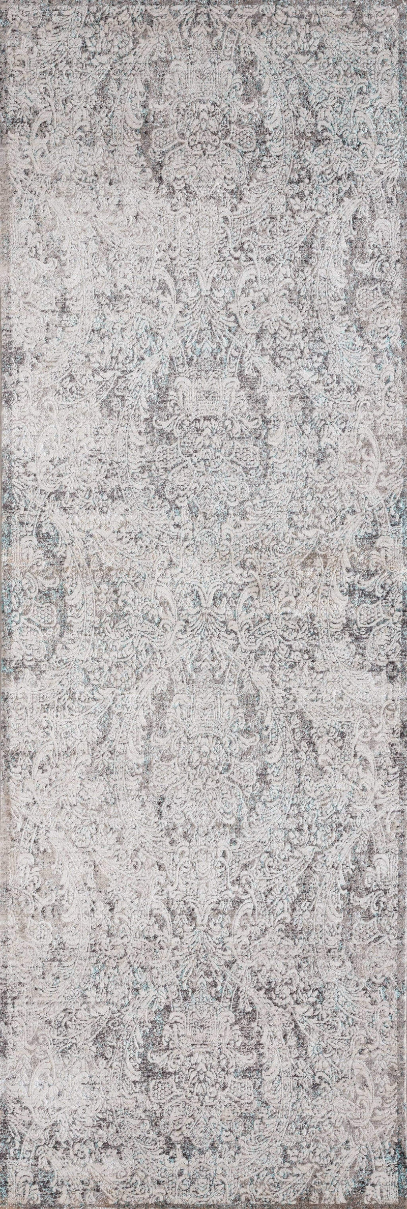 Rugs Entryway Rug - 32" x 96" x 0.2" Turquoise Polyester Runner Rug HomeRoots