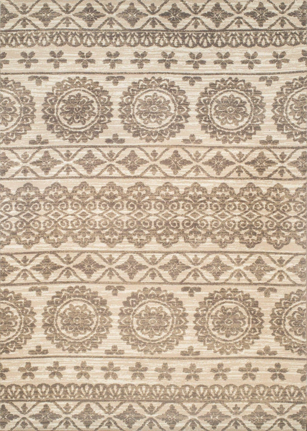 Rugs Entryway Runner Rug - 31" x 47" x 0.39" Cream Polyester Runner Rug HomeRoots