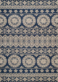Rugs Entryway Runner Rug 31" x 47" x 0.39" Navy Polyester Runner Rug 8046 HomeRoots
