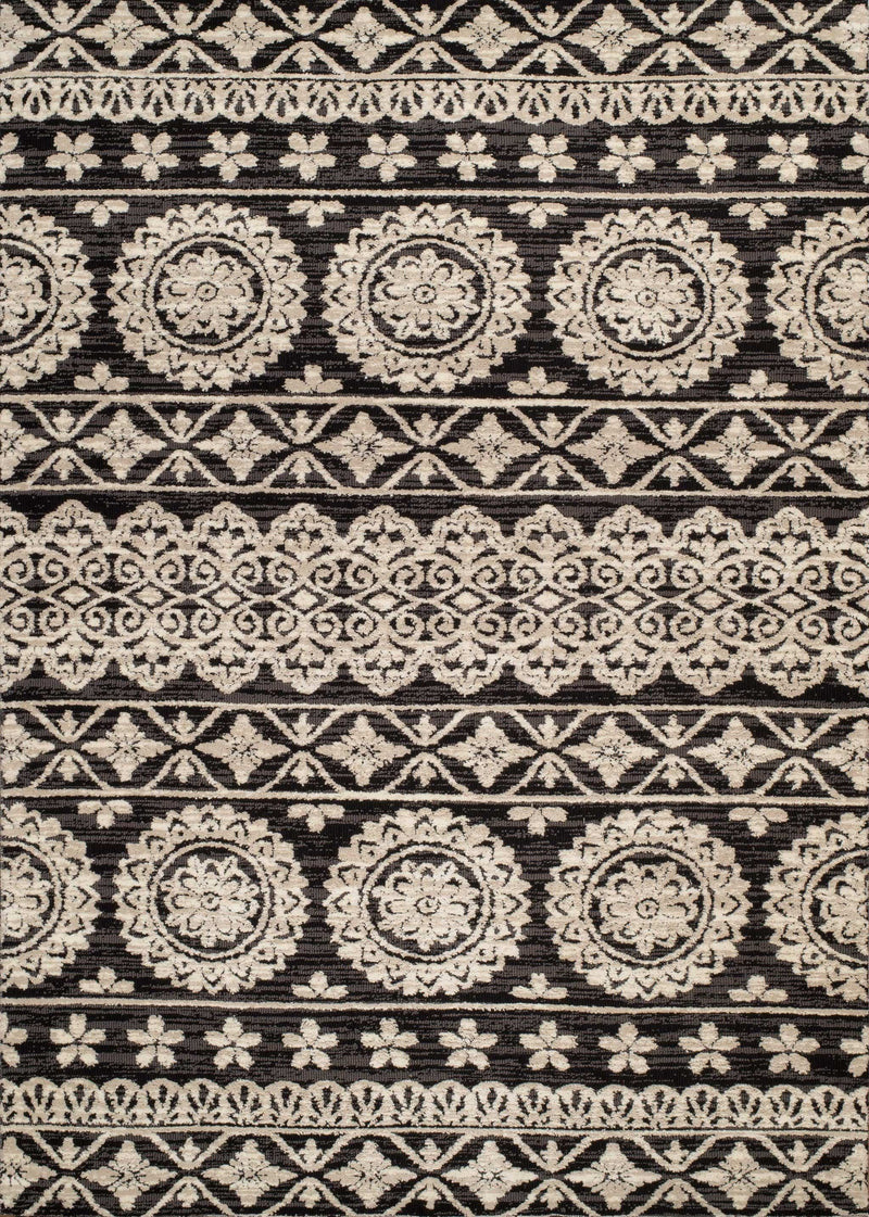 Rugs Entryway Runner Rug - 31" x 47" x 0.39" Onyx Polyester Runner Rug HomeRoots