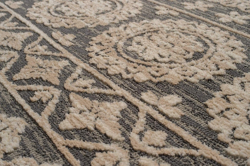Rugs Entryway Runner Rug - 31" x 47" x 0.39" Taupe Polyester Runner Rug HomeRoots