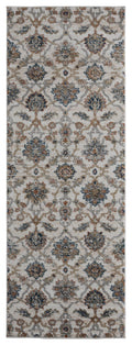 Rugs Entryway Runner Rug 31" x 86" x 0.79" Beige Microfiber/Polyester Runner Rug 7991 HomeRoots