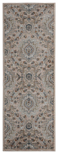 Rugs Entryway Runner Rug 31" x 86" x 0.79" Beige Microfiber/Polyester Runner Rug 8003 HomeRoots