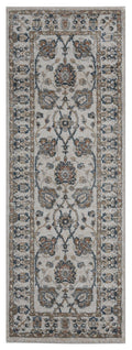 Rugs Entryway Runner Rug 31" x 86" x 0.79" Beige Microfiber/Polyester Runner Rug 8011 HomeRoots