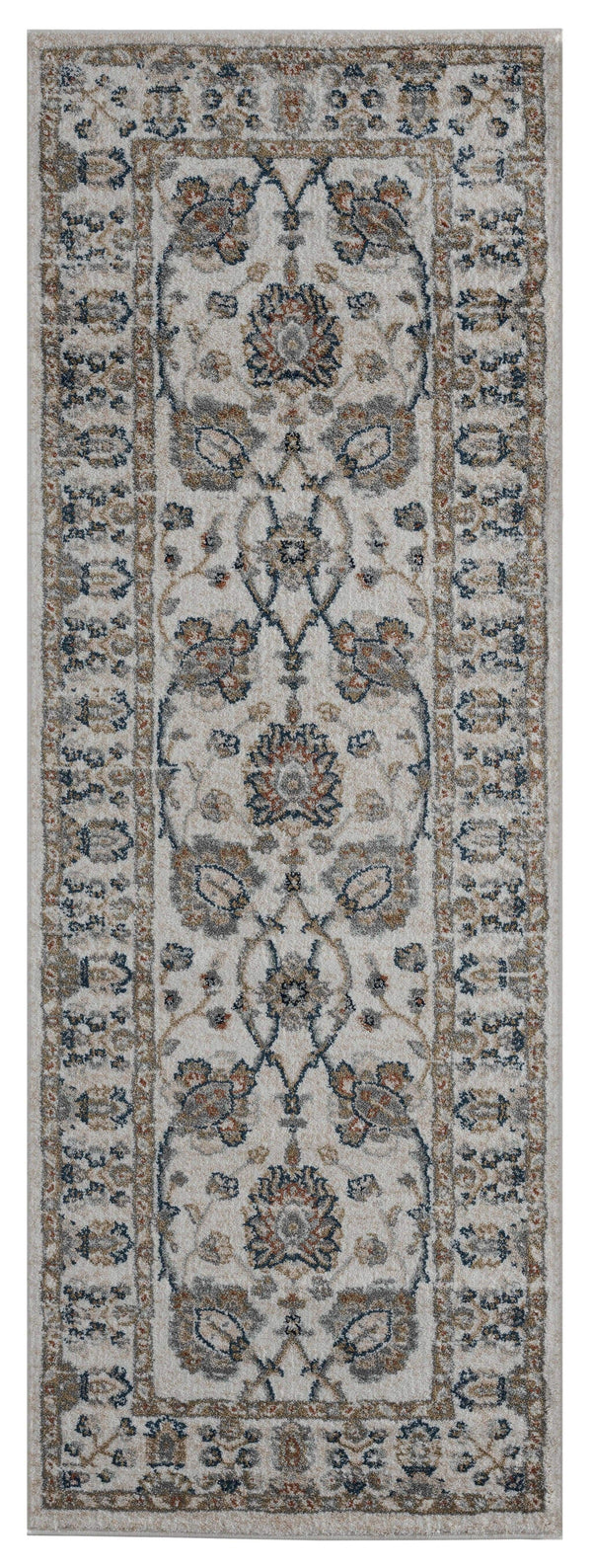 Rugs Entryway Runner Rug 31" x 86" x 0.79" Beige Microfiber/Polyester Runner Rug 8011 HomeRoots