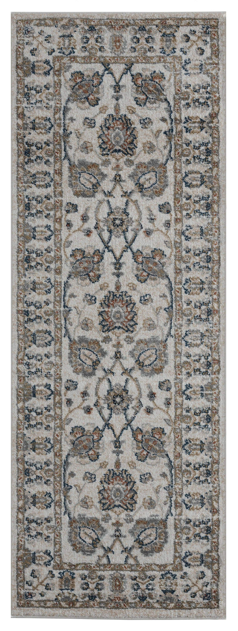Rugs Entryway Runner Rug 31" x 86" x 0.79" Beige Microfiber/Polyester Runner Rug 8011 HomeRoots