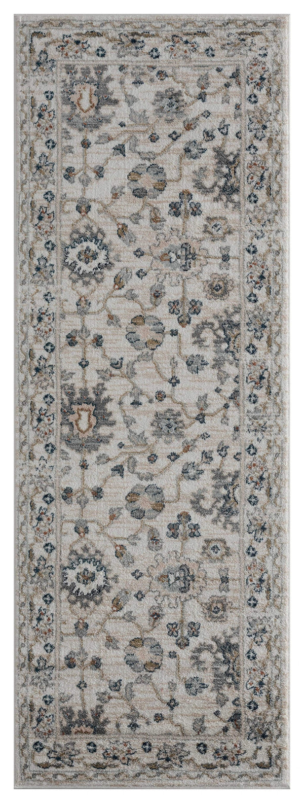 Rugs Entryway Runner Rug 31" x 86" x 0.79" Beige Microfiber/Polyester Runner Rug 8019 HomeRoots