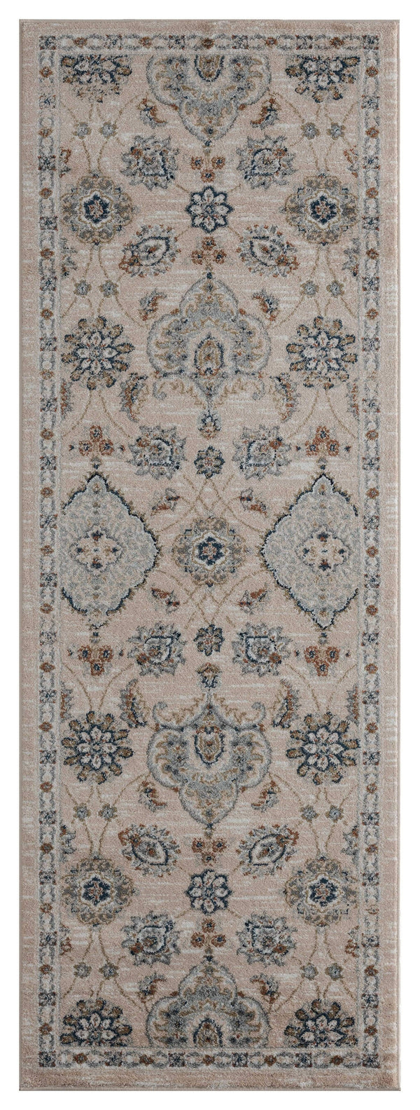 Rugs Entryway Runner Rug - 31" x 86" x 0.79" Beige Microfiber/Polyester Runner Rug HomeRoots