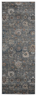 Rugs Entryway Runner Rug 31" x 86" x 0.79" Blue/Grey Microfiber/Polyester Runner Rug 7987 HomeRoots
