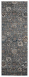 Rugs Entryway Runner Rug 31" x 86" x 0.79" Blue/Grey Microfiber/Polyester Runner Rug 7987 HomeRoots