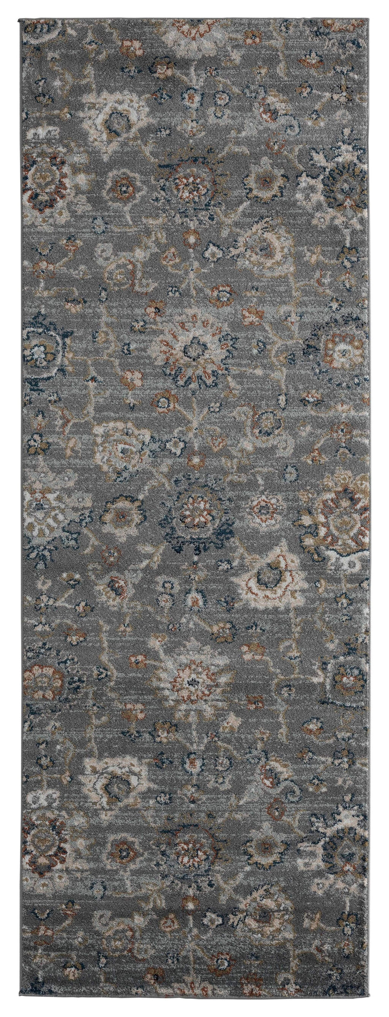 Rugs Entryway Runner Rug 31" x 86" x 0.79" Blue/Grey Microfiber/Polyester Runner Rug 7987 HomeRoots