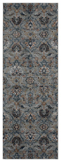 Rugs Entryway Runner Rug 31" x 86" x 0.79" Blue/Grey Microfiber/Polyester Runner Rug 7995 HomeRoots