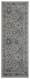 Rugs Entryway Runner Rug 31" x 86" x 0.79" Blue/Grey Microfiber/Polyester Runner Rug 8027 HomeRoots