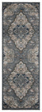 Rugs Entryway Runner Rug 31" x 86" x 0.79" Blue/Grey Microfiber/Polyester Runner Rug 8031 HomeRoots