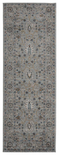 Rugs Entryway Runner Rug - 31" x 86" x 0.79" Blue/Grey Microfiber/Polyester Runner Rug HomeRoots
