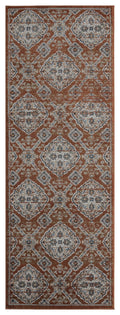 Rugs Entryway Runner Rug - 31" x 86" x 0.79" Burnt Orange Microfiber/Polyester Runner Rug HomeRoots