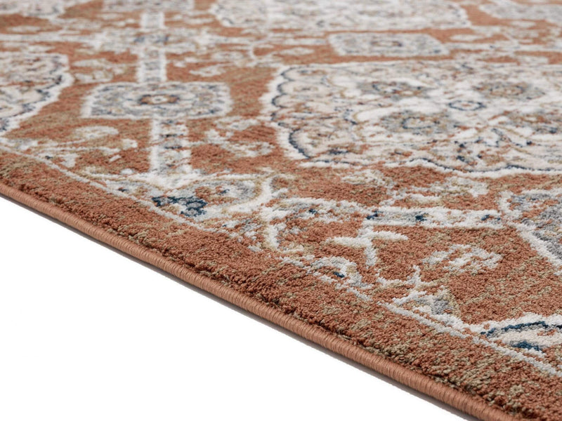 Rugs Entryway Runner Rug - 31" x 86" x 0.79" Burnt Orange Microfiber/Polyester Runner Rug HomeRoots