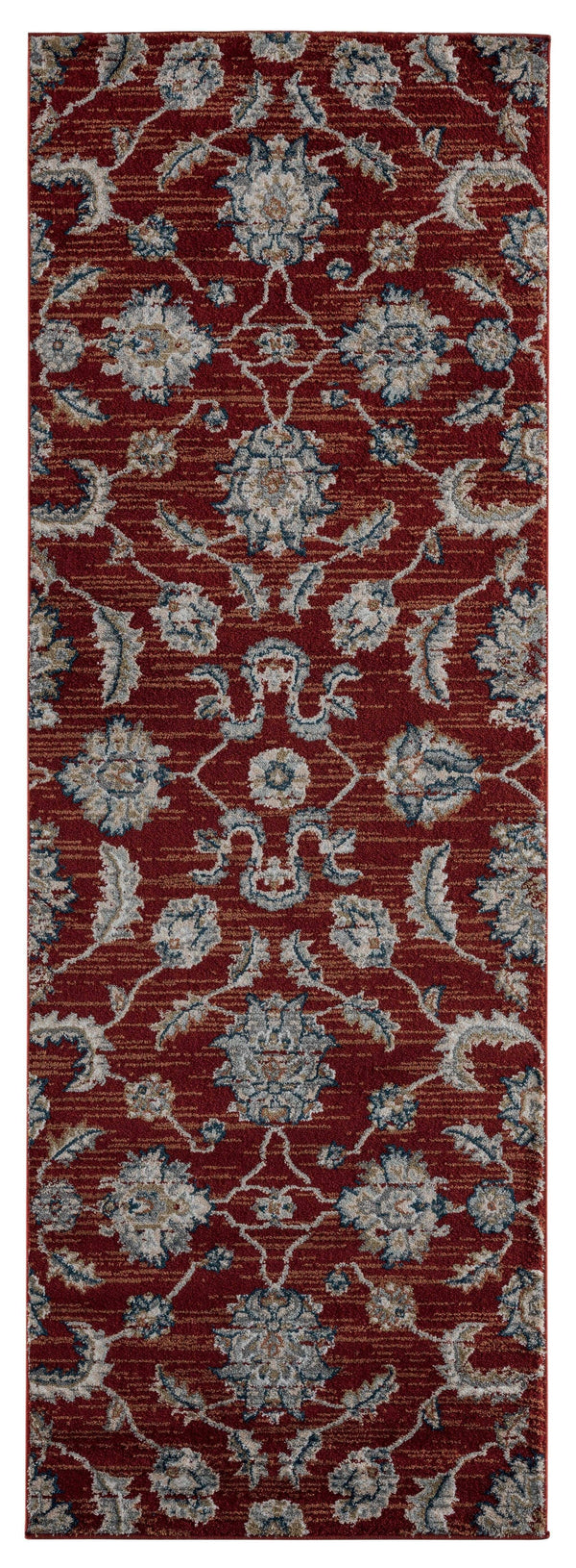 Rugs Entryway Runner Rug - 31" x 86" x 0.79" Crimson Microfiber/Polyester Runner Rug HomeRoots
