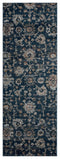 Rugs Entryway Runner Rug 31" x 86" x 0.79" Navy Microfiber/Polyester Runner Rug 7983 HomeRoots