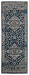 Rugs Entryway Runner Rug - 31" x 86" x 0.79" Navy Microfiber/Polyester Runner Rug HomeRoots